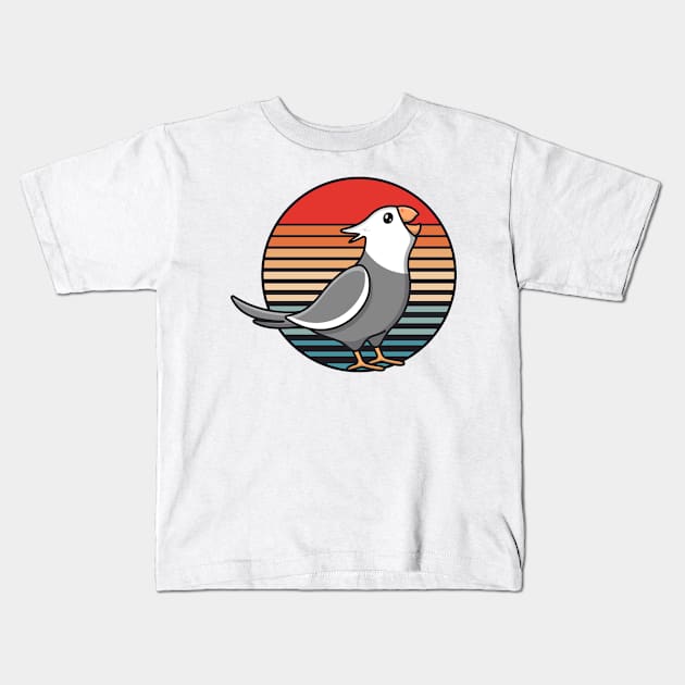 White Face Cockatiel Retro Sunset Women Girls Parrot Birb Kids T-Shirt by 14thFloorApparel